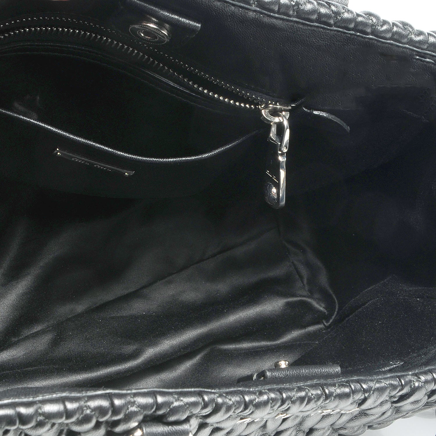 Miu Miu Matelasse Leather Swarovski Crystal Tote Black 9 of 9