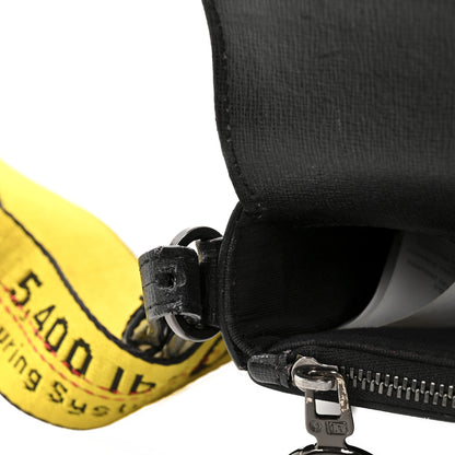Off-White Saffiano Striped Mini Diag Binder Clip Bag Black White Yellow 13 of 13