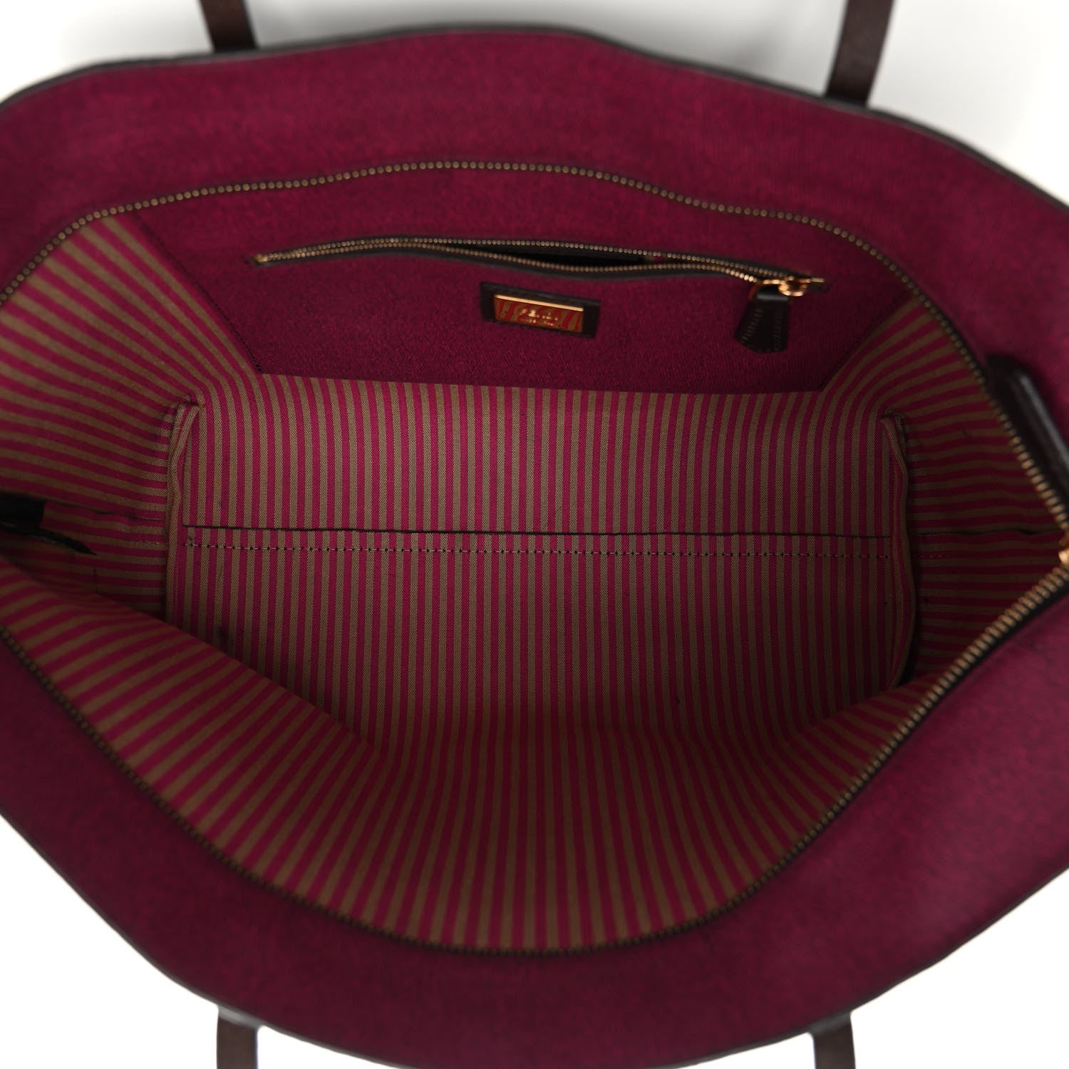 Fendi Zucca Spalmati Medium Roll Tote Tobacco Fuxia 5 of 10