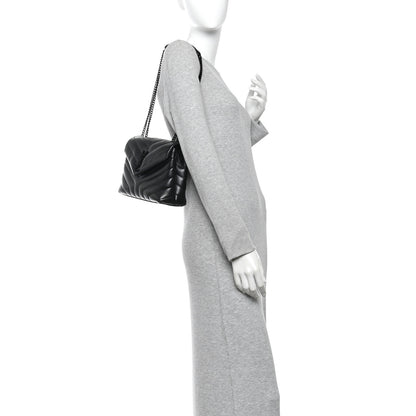 Saint Laurent Calfskin Y Quilted Monogram Monochrome Small Loulou Chain Satchel Black 2 of 14