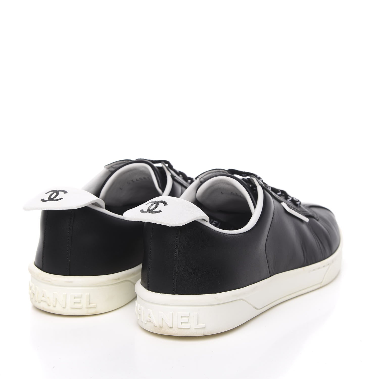 Chanel Calfskin CC Womens Sneakers 37 Black 4 of 16