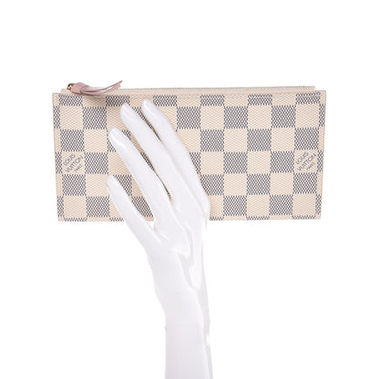 Louis Vuitton Damier Azur Felicie Chain Wallet Zippered Insert Rose Ballerine 2 of 6