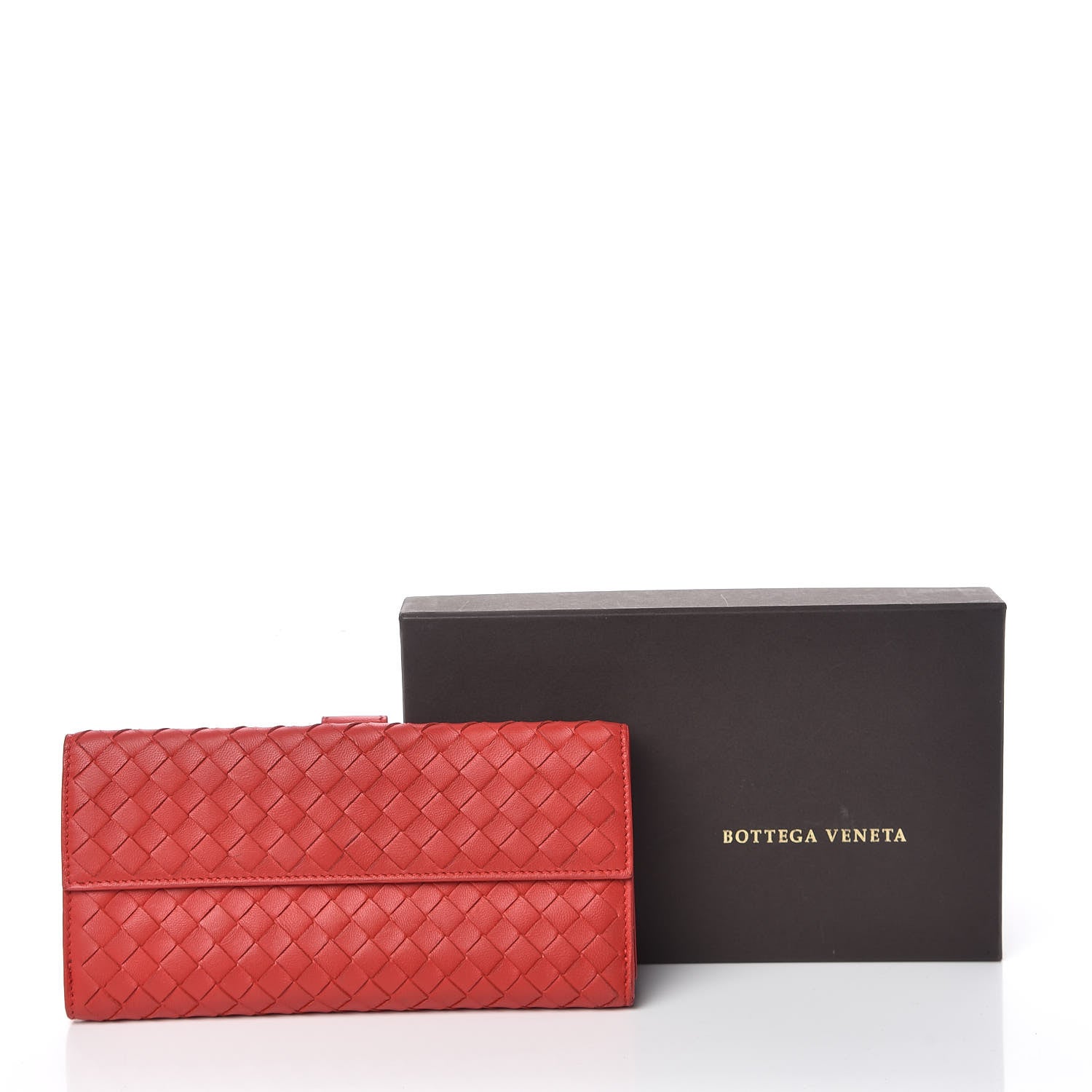 Bottega Veneta Nappa Intrecciato Continental Wallet Red 11 of 11