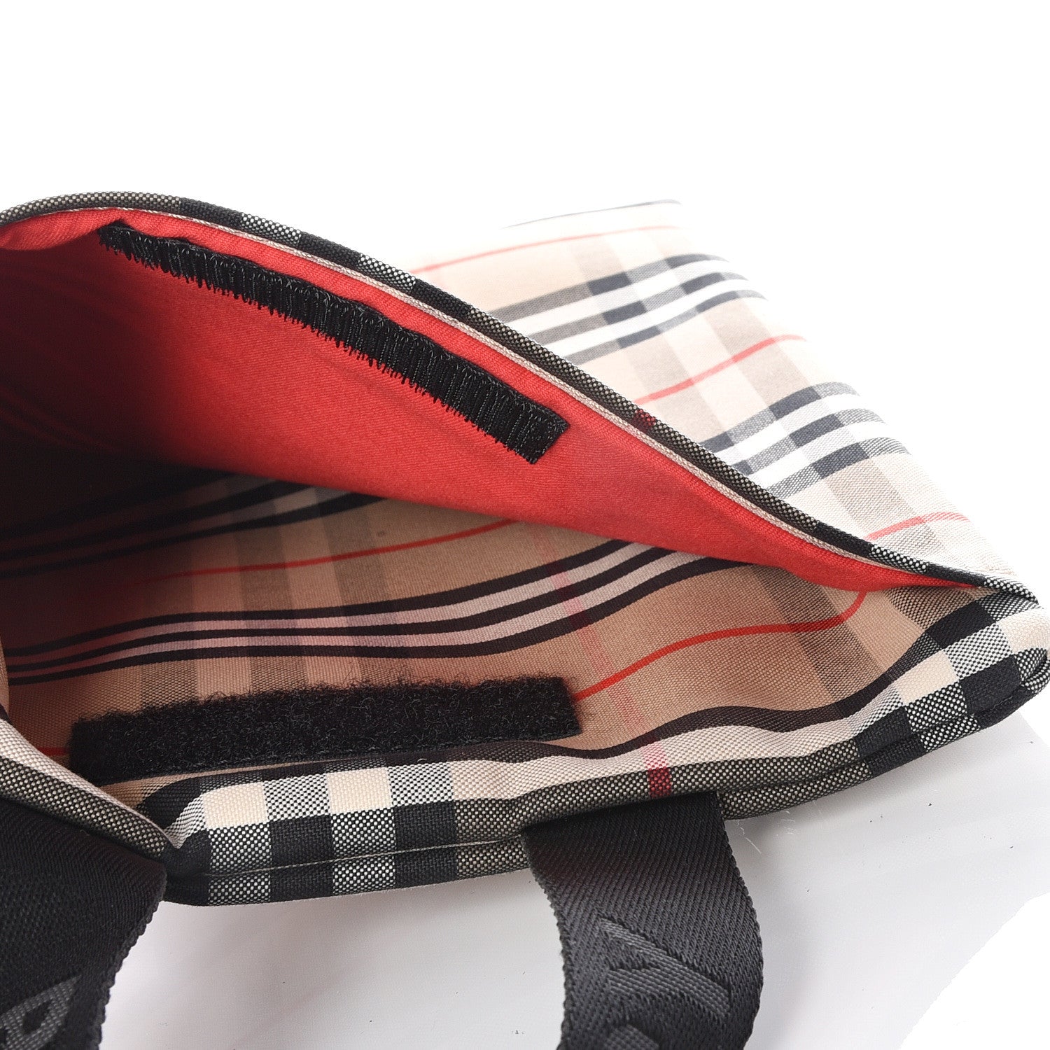 Burberry Nylon Vintage Check Logo Print Portrait Pouch Archive Beige 4 of 10