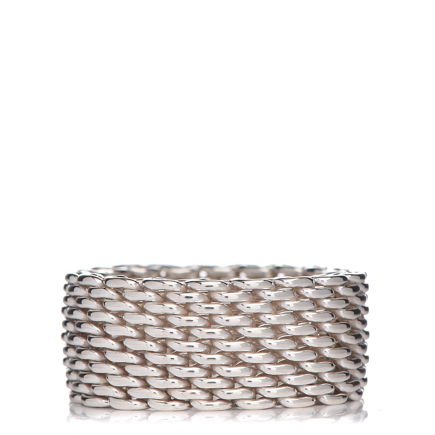 Tiffany Sterling Silver Somerset Mesh Ring 54 7 1 of 4