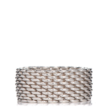 Tiffany Sterling Silver Somerset Mesh Ring 54 7 1 of 4