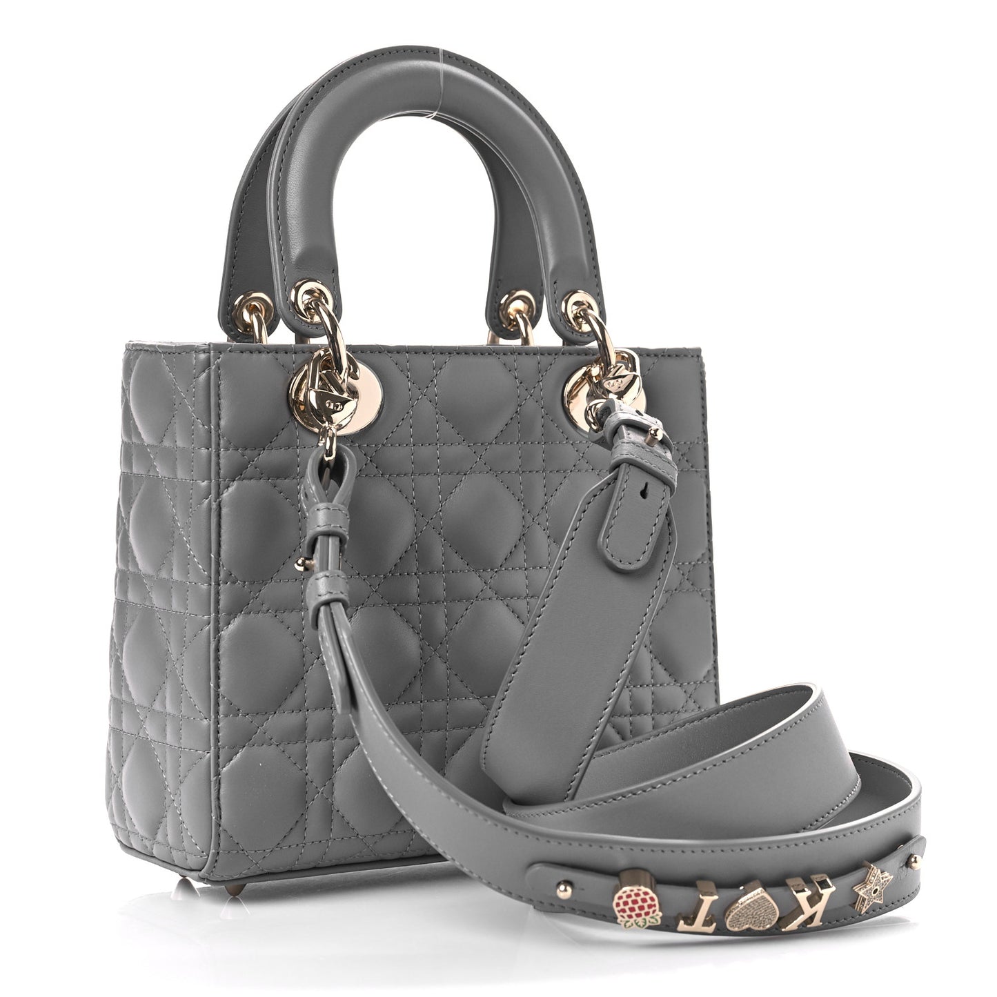 Lambskin Cannage Small My ABC Dior Lady Dior Grey