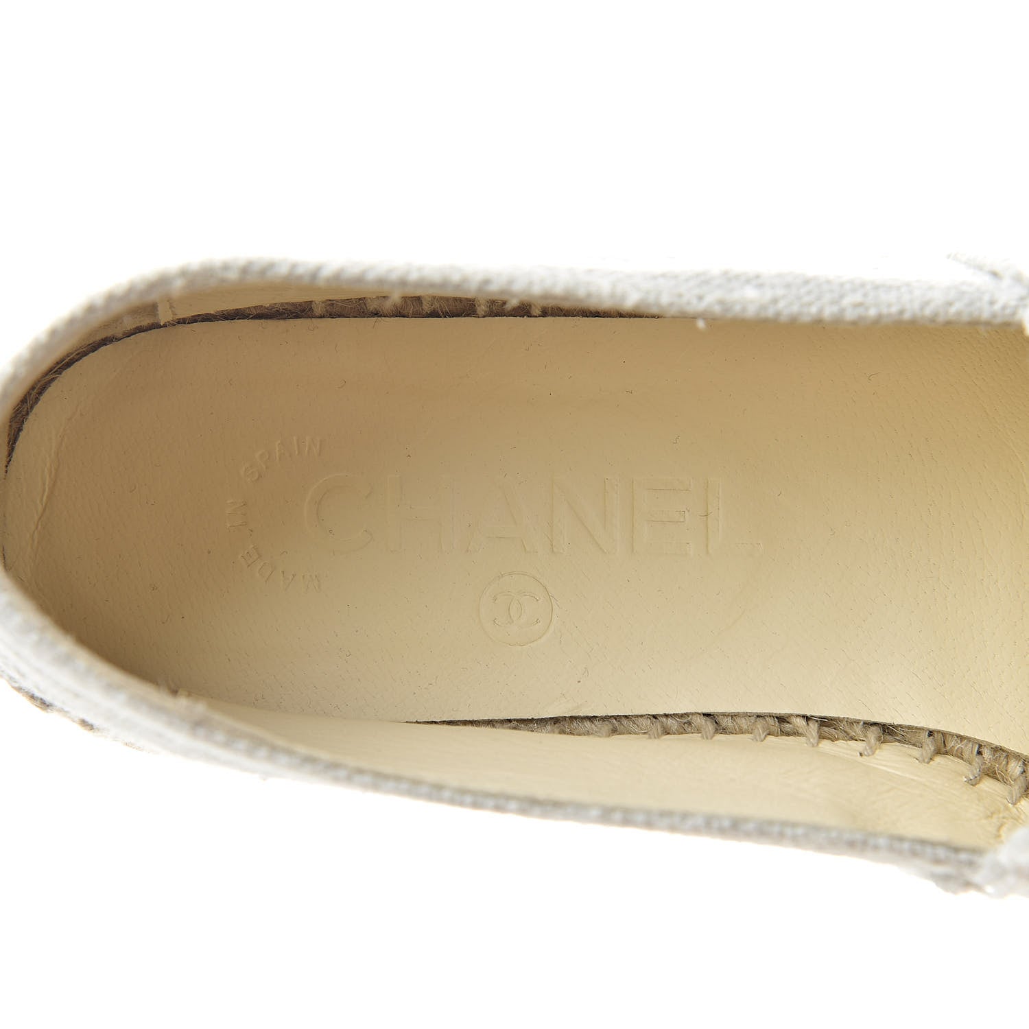 Chanel Linen CC Espadrilles 38 Beige Black 9 of 11
