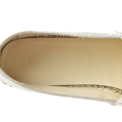 Chanel Linen CC Espadrilles 38 Beige Black 9 of 11