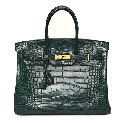 Hermes Matte Alligator Birkin 35 Vert Titien 1 of 12