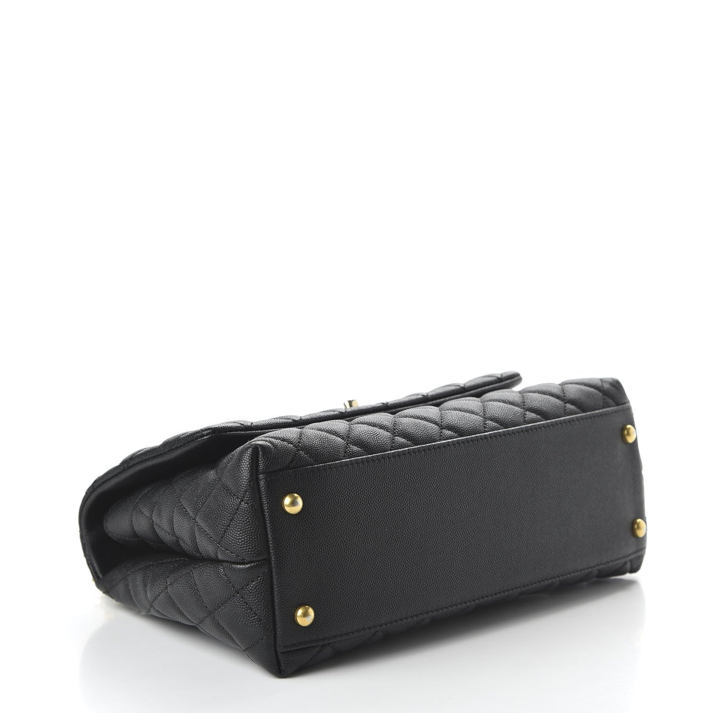 Caviar Quilted Small Coco Handle Flap Black