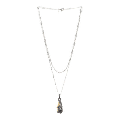 John Hardy Sterling Silver 18K Yellow Gold Black Sapphire Legends Naga Dragon Head Necklace 3 of 6