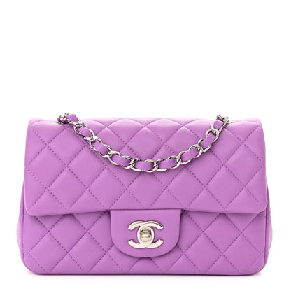 Chanel Lambskin Quilted Mini Rectangular Flap Purple 1 of 10