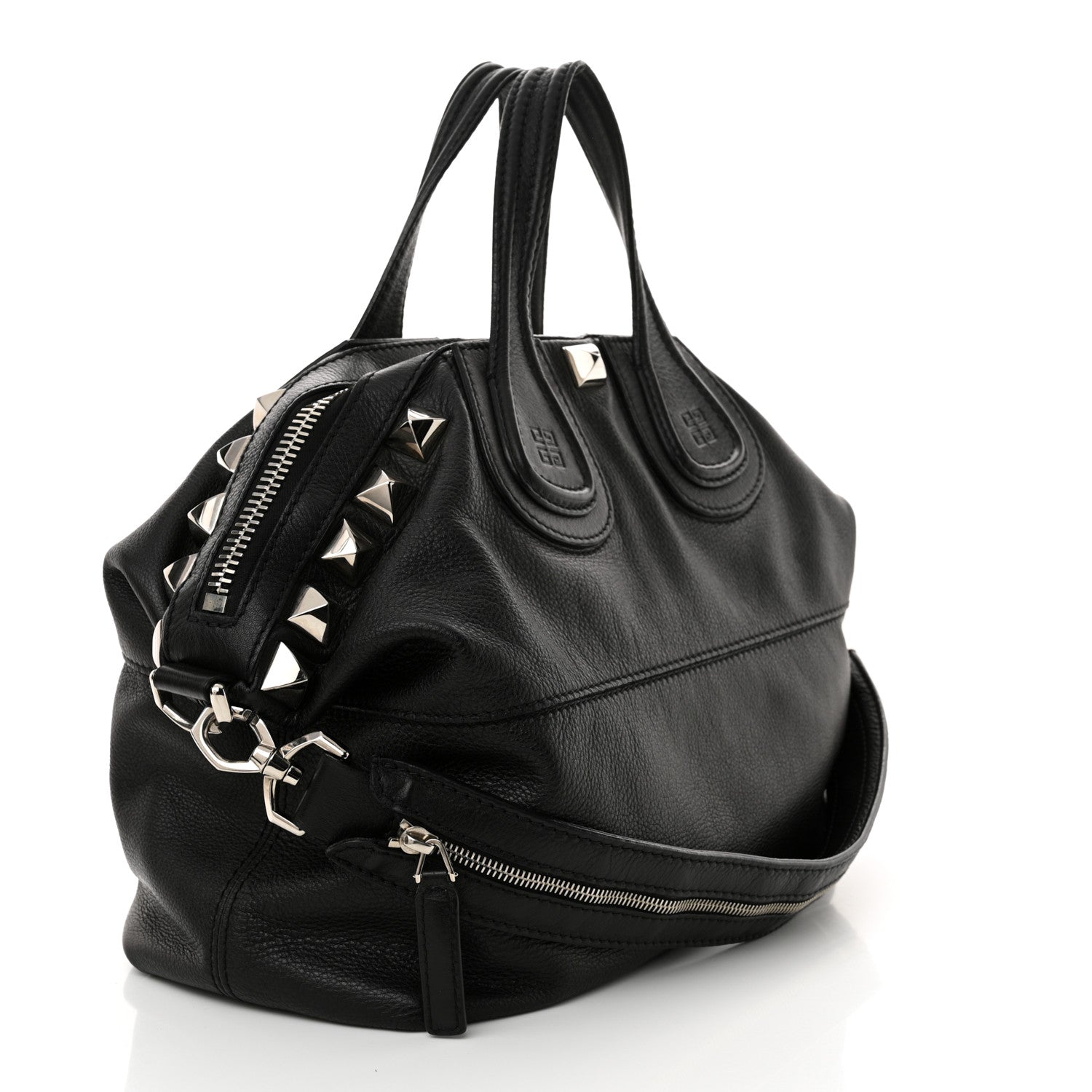 Givenchy Waxy Grained Calfskin Studded Medium Nightingale Black 3 of 12