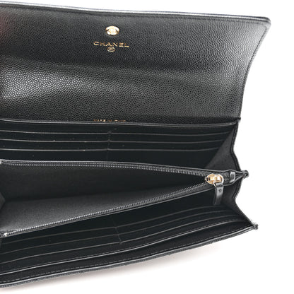 Chanel Caviar Quilted Large Boy Gusset Flap Wallet Black 5 of 12