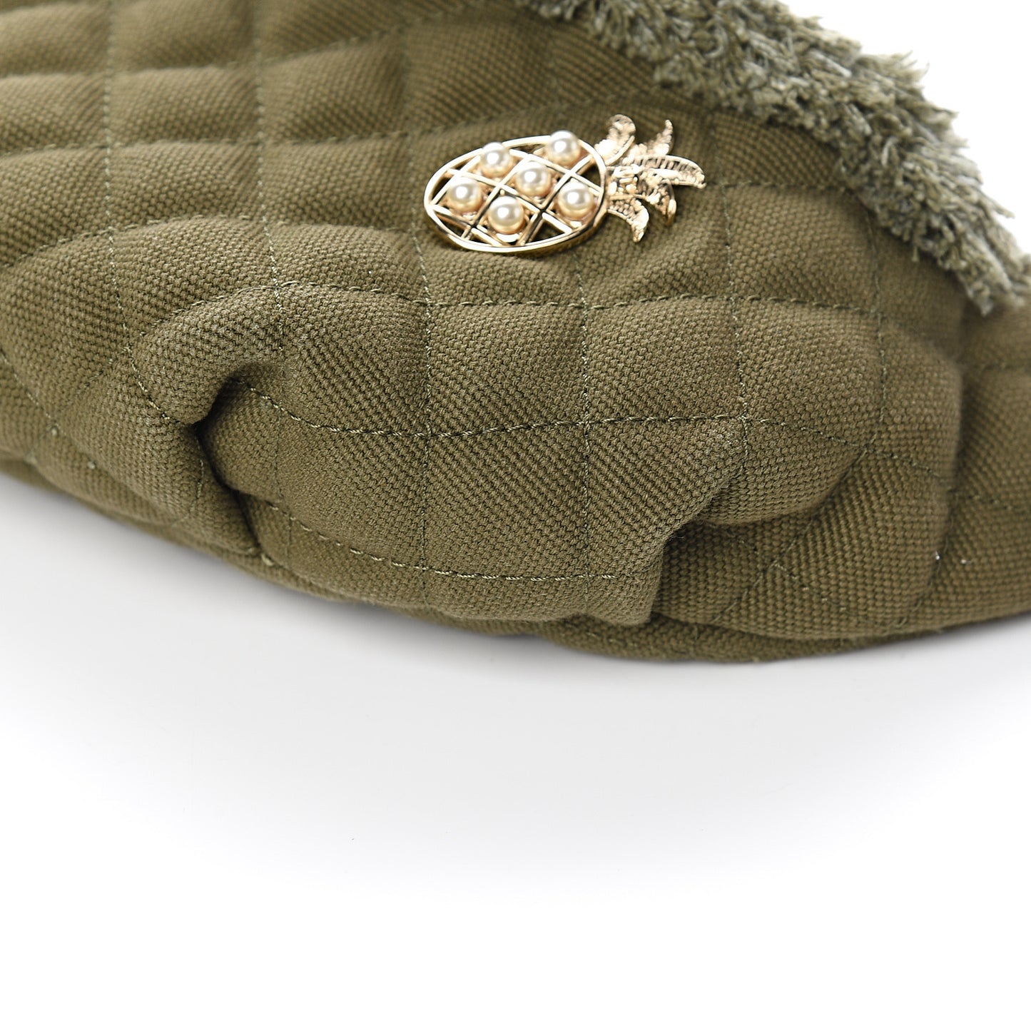Canvas Lambskin Quilted Coco Cuba Charms Waist Bag Khaki