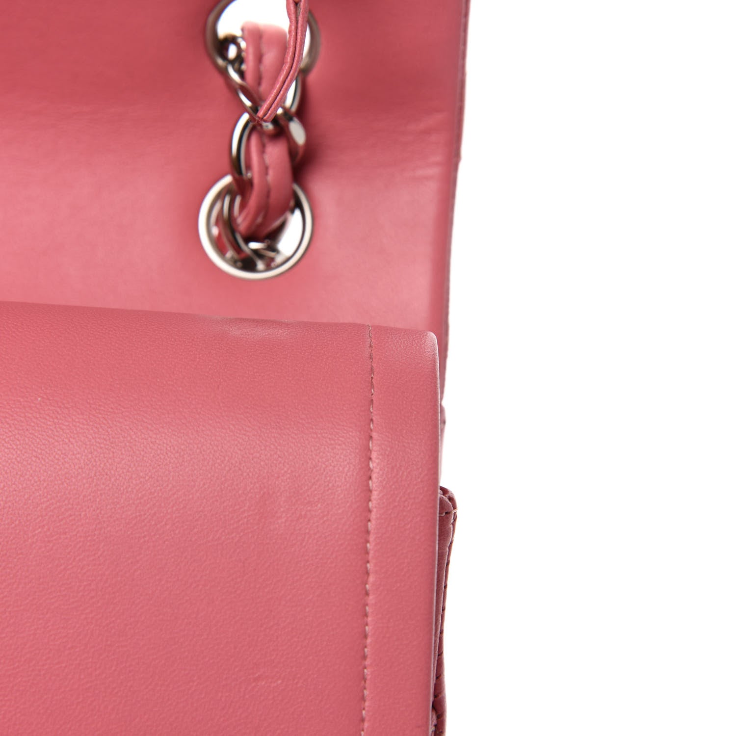 Chanel Lambskin Quilted Jumbo Double Flap Pink 11 of 14