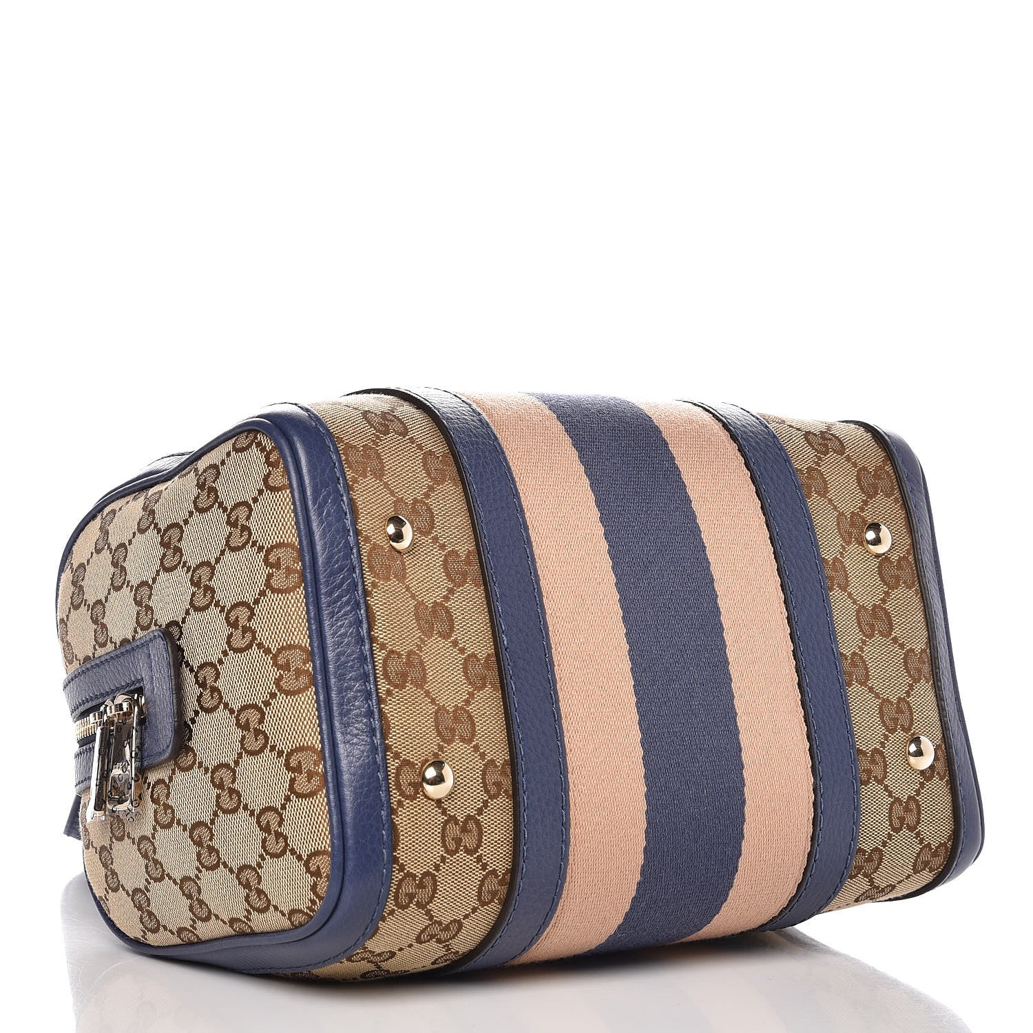 Gucci Monogram Vintage Web Small Boston Blue 4 of 8