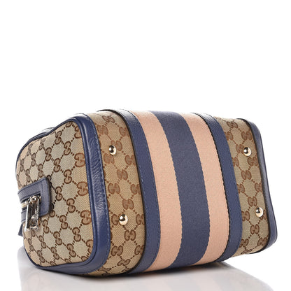 Gucci Monogram Vintage Web Small Boston Blue 4 of 8
