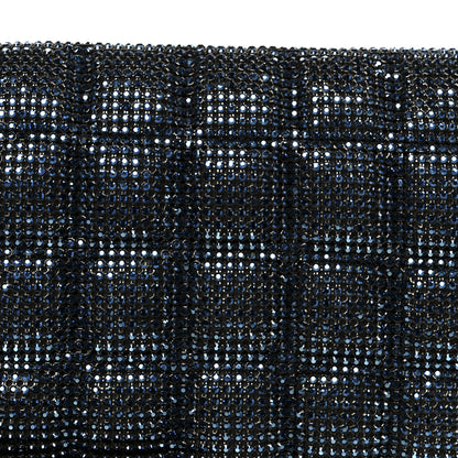 Chanel Suede Crystal Quilted Evening Clutch Black Blue 8 of 11