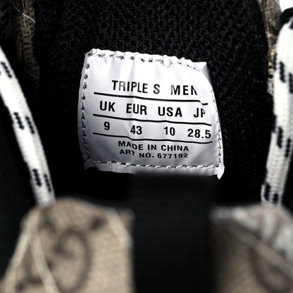 Balenciaga X GUCCI GG Supreme Monogram Allover Logo Mens Triple S Sneakers 43 Beige Ebony Mystic White 8 of 8