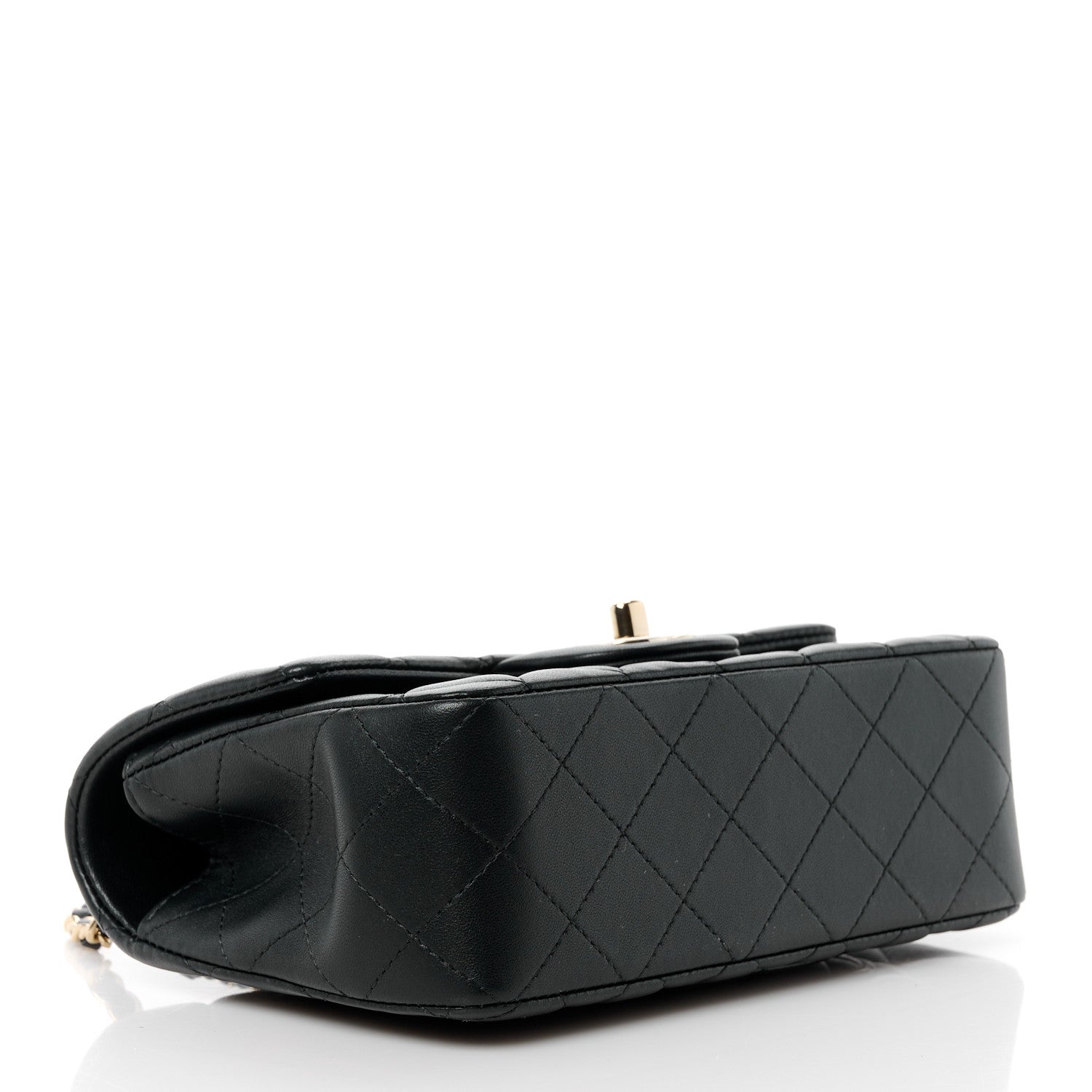 Chanel Lambskin Quilted Mini Top Handle Rectangular Flap Black 4 of 12