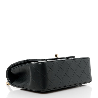Chanel Lambskin Quilted Mini Top Handle Rectangular Flap Black 4 of 12