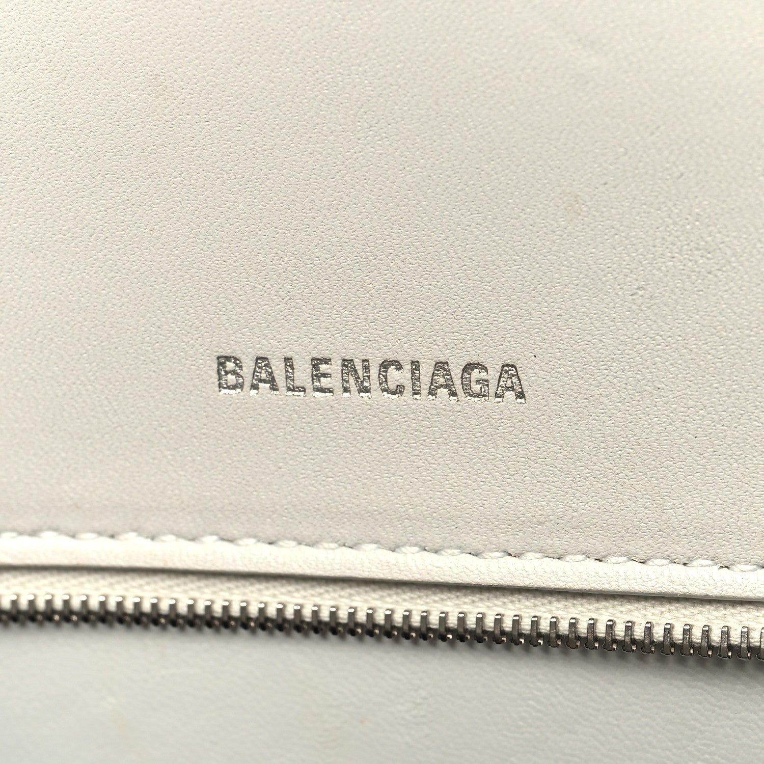 Balenciaga Calfskin Crocodile Embossed Small Hourglass Top Handle Bag White 6 of 15