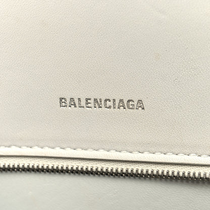 Balenciaga Calfskin Crocodile Embossed Small Hourglass Top Handle Bag White 6 of 15