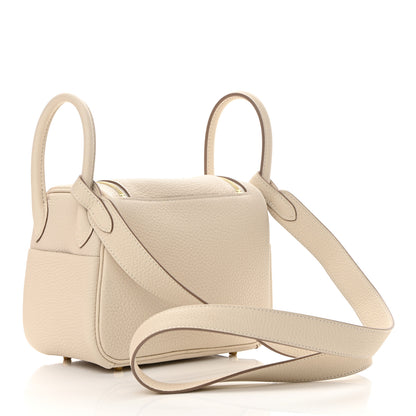 Hermes Taurillon Clemence Mini Lindy 20 Craie 3 of 11