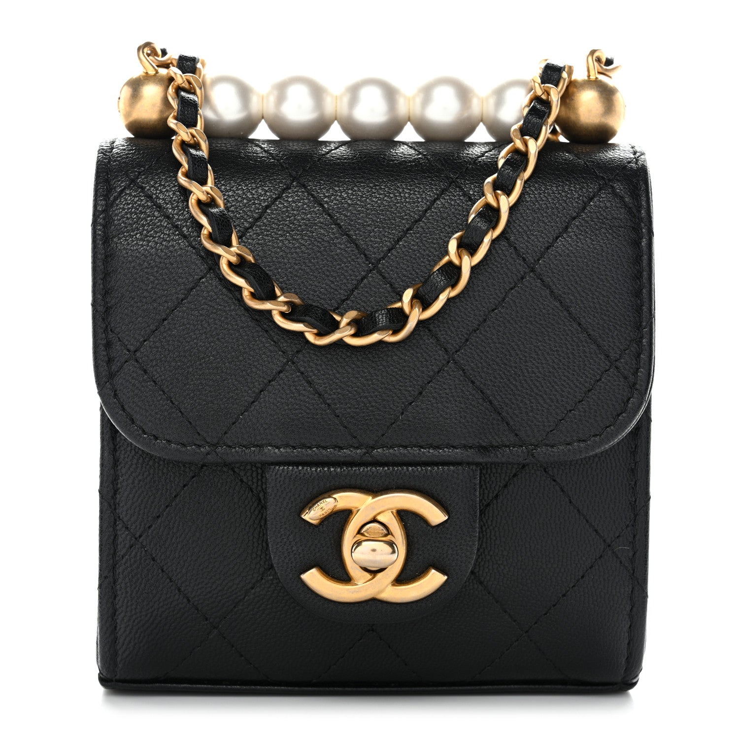 Chanel Lambskin Quilted Chic Pearls Flap Black 1 of 10