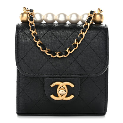 Chanel Lambskin Quilted Chic Pearls Flap Black 1 of 10