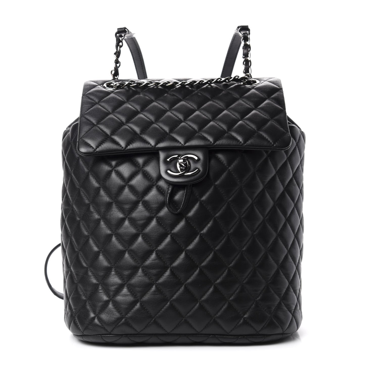 Lambskin Quilted Large Urban Spirit Backpack Black