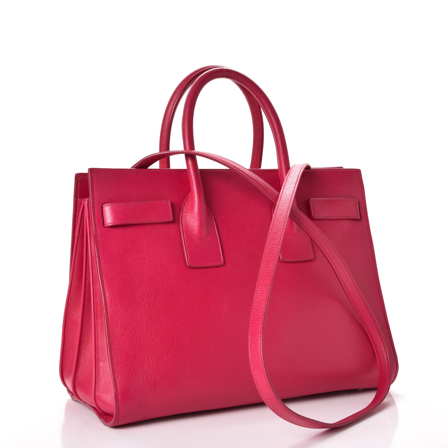 Saint Laurent Calfskin Small Sac De Jour Lipstick Fuchsia 4 of 19