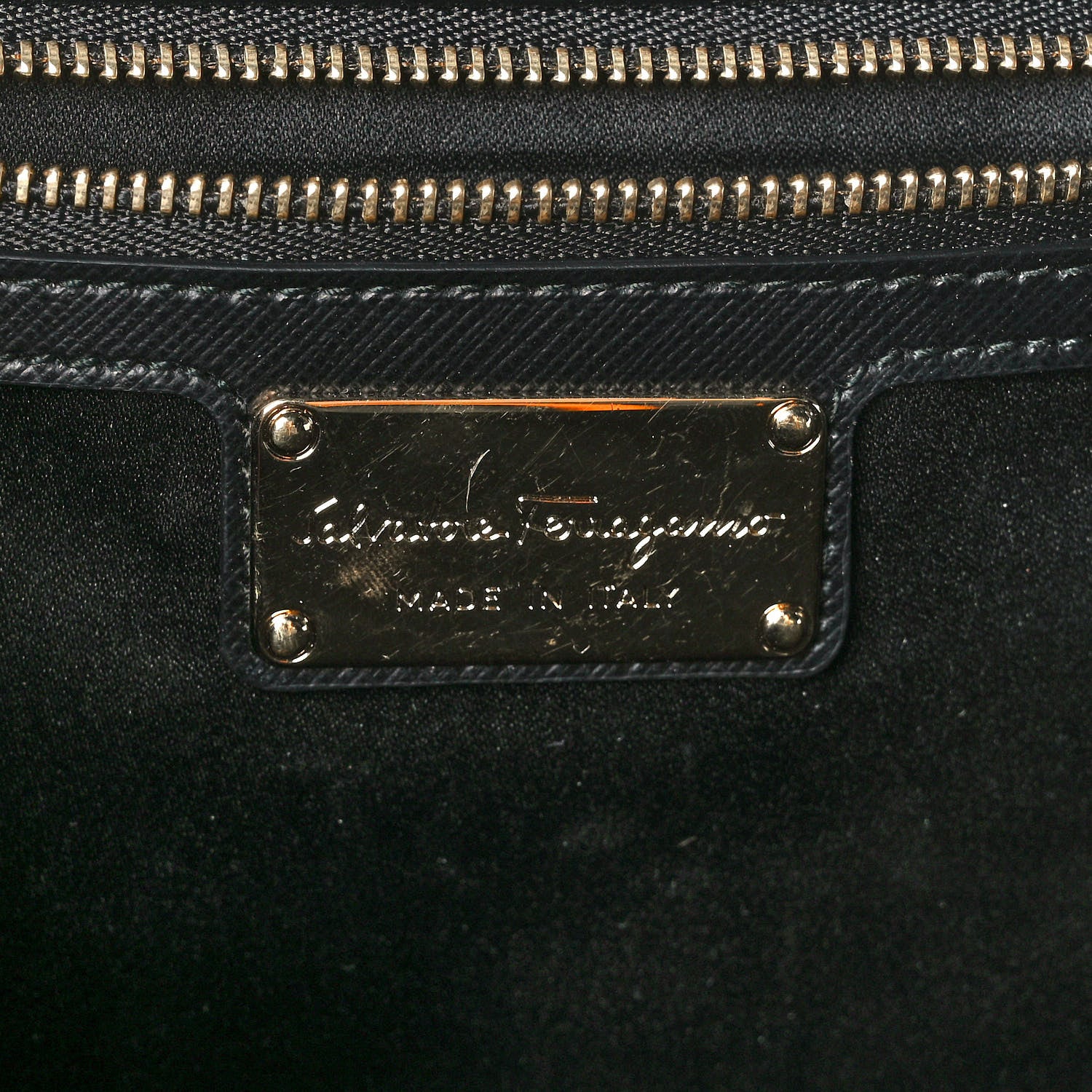 Salvatore Ferragamo Printed Calfskin Vara Bow Chain Flap Crossbody Black 8 of 15