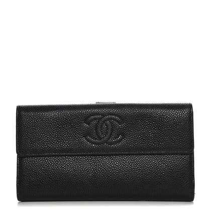 Chanel Caviar CC Long Flap Wallet Black 1 of 8