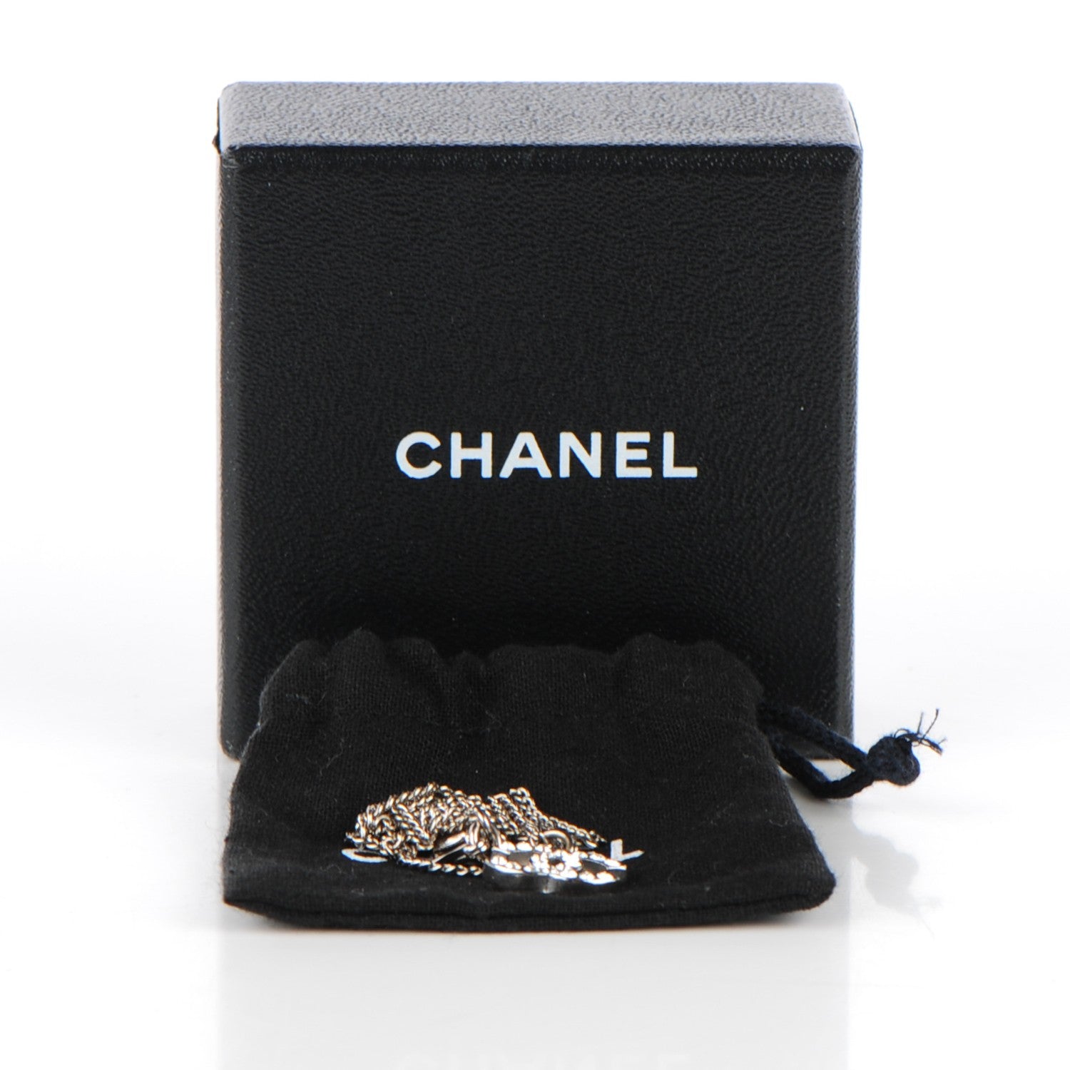 Chanel Crystal Timeless CC Necklace Silver 5 of 5