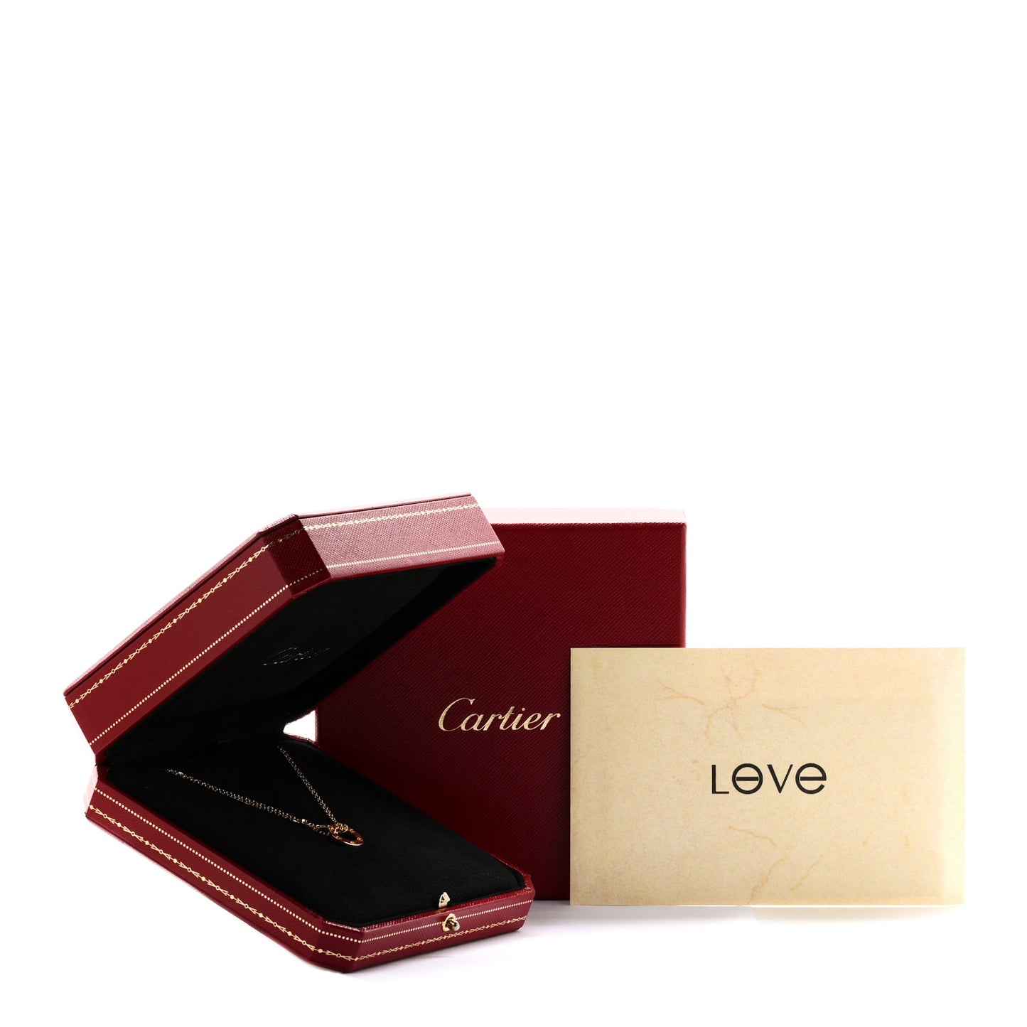 18K Yellow Gold 2 Diamond LOVE Necklace