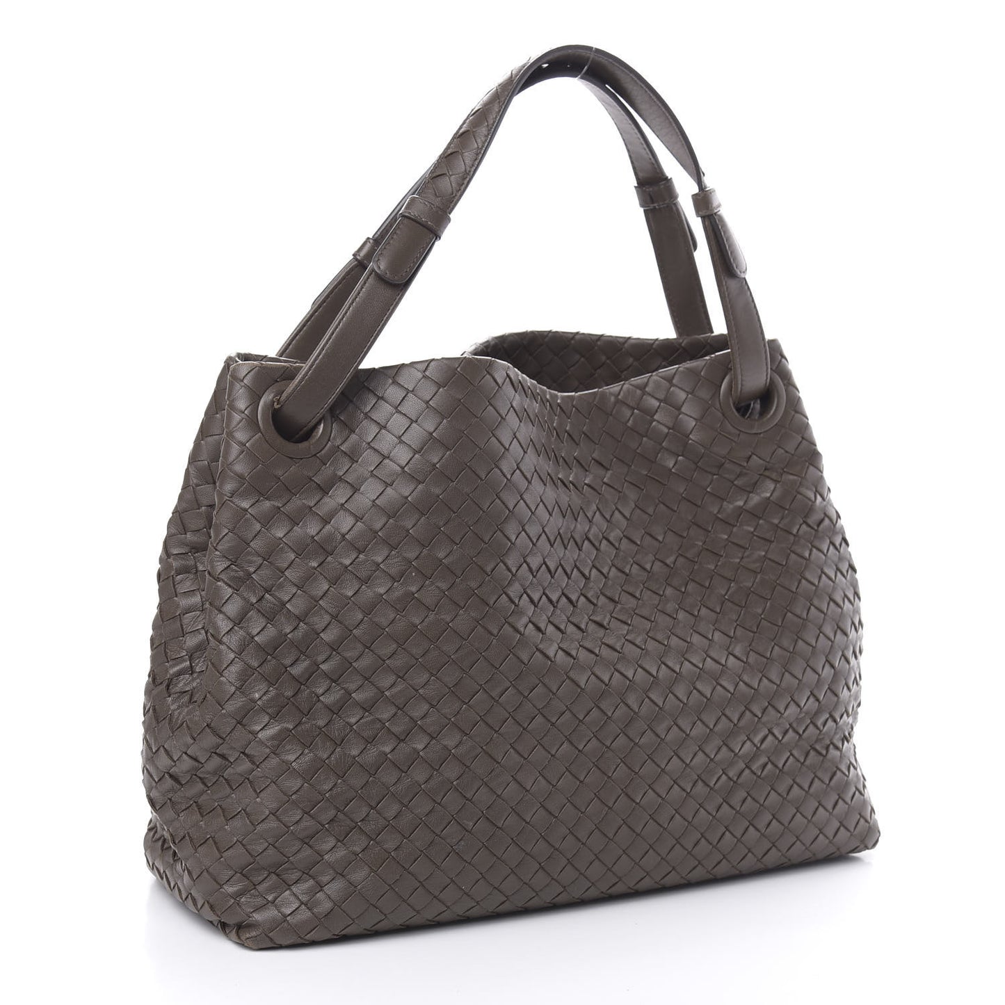 Nappa Intrecciato Medium Garda Bag Ebano