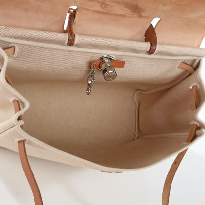 Hermes Toile Vache Calfskin Herbag 36 MM Backpack Natural 11 of 14
