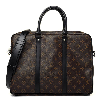 Louis Vuitton Monogram Macassar Porte-Documents Voyage PM 1 of 16
