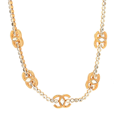 Chanel Metal Crystal CC Marquise Choker Gold 2 of 5