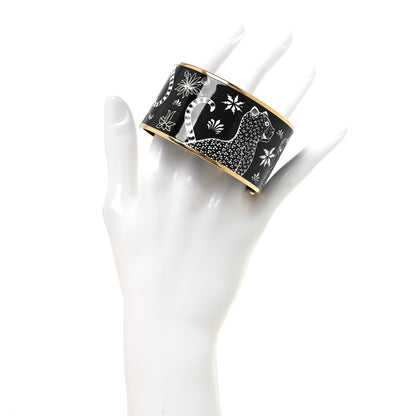Hermes Enamel Printed Extra Wide Les Leopards Bracelet 65 Positif Negatif 2 of 6