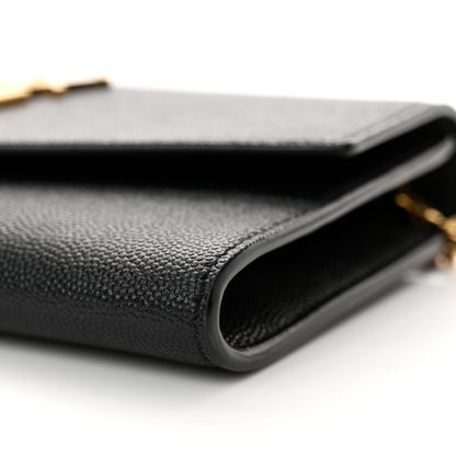 Saint Laurent Grain de Poudre Uptown Chain Wallet Black 10 of 11