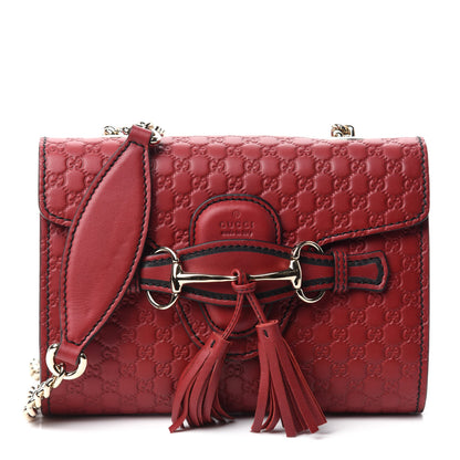 Gucci Soft Microguccissima Mini Emily Chain Shoulder Bag Rosso 1 of 14