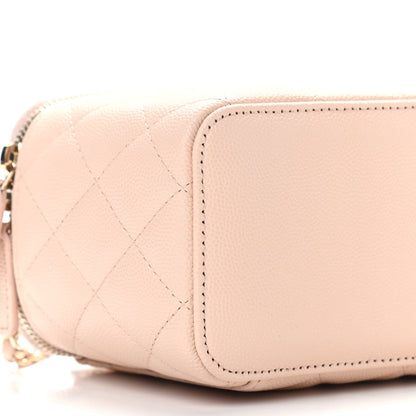 Chanel Caviar Quilted Small Vanity Case With Chain Light Beige 8 of 10
