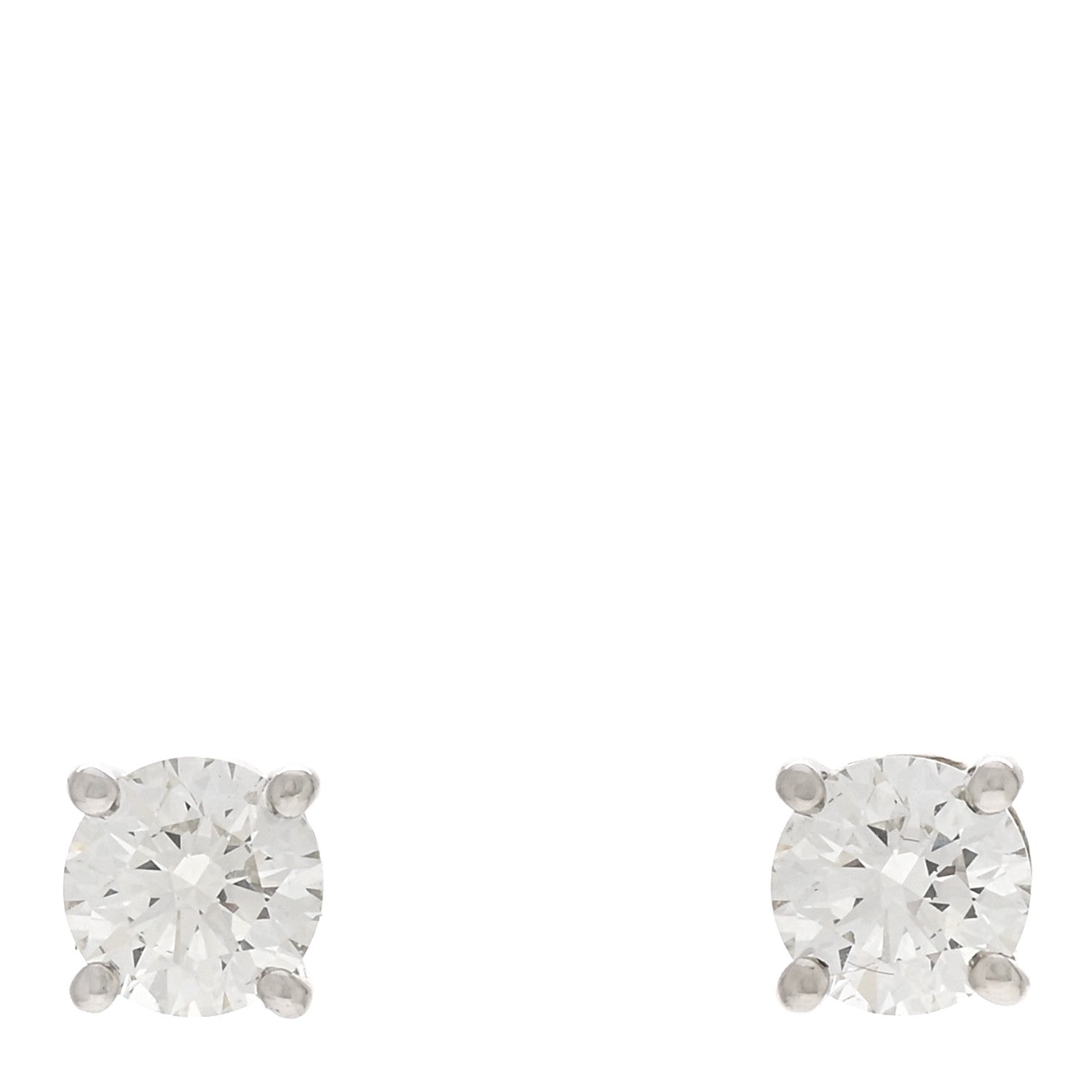 Tiffany Platinum Diamond .78ctw Solitaire Earrings 1 of 5