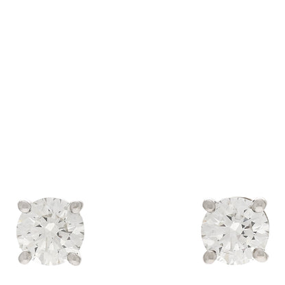 Tiffany Platinum Diamond .78ctw Solitaire Earrings 1 of 5