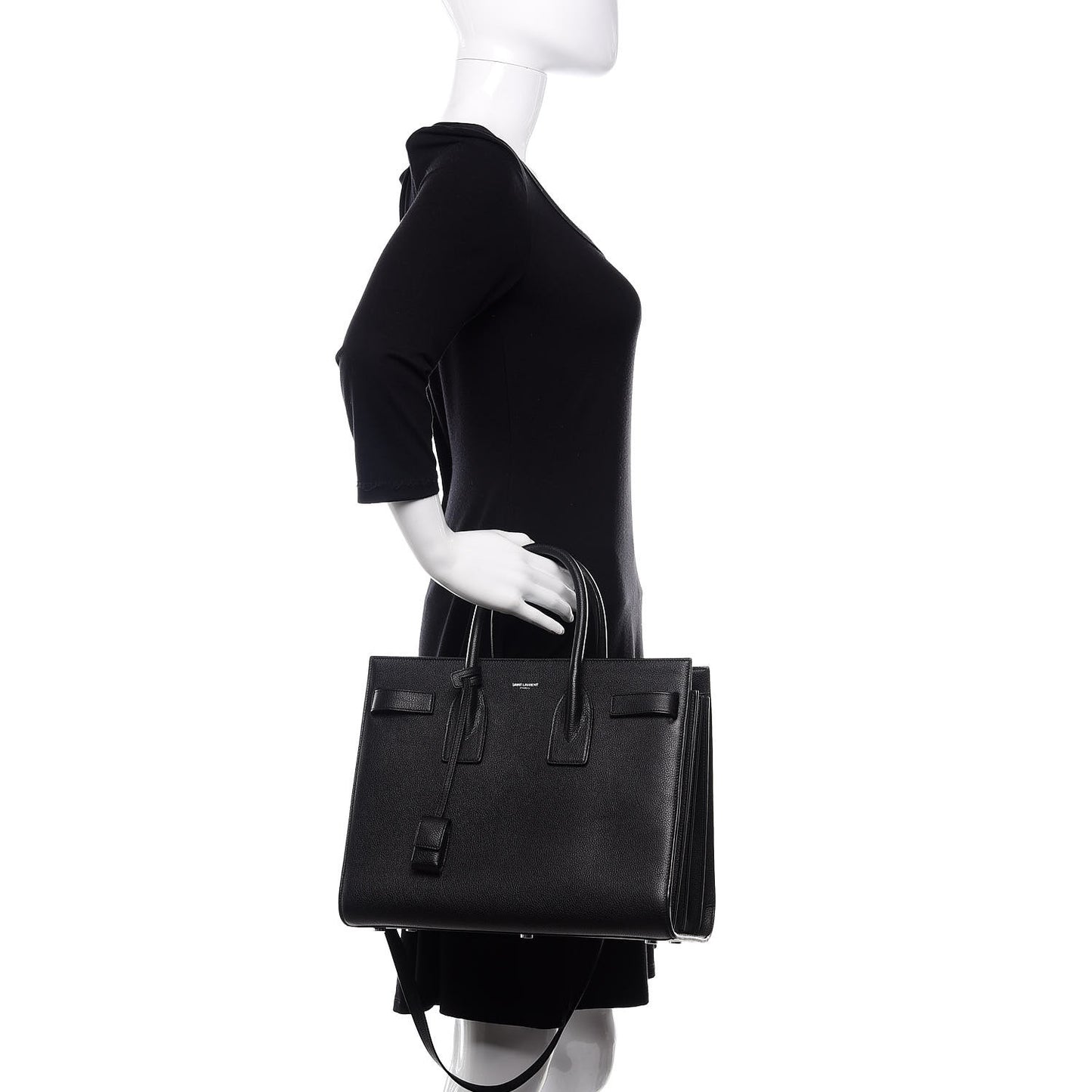 Grained Calfskin Small Sac De Jour Black