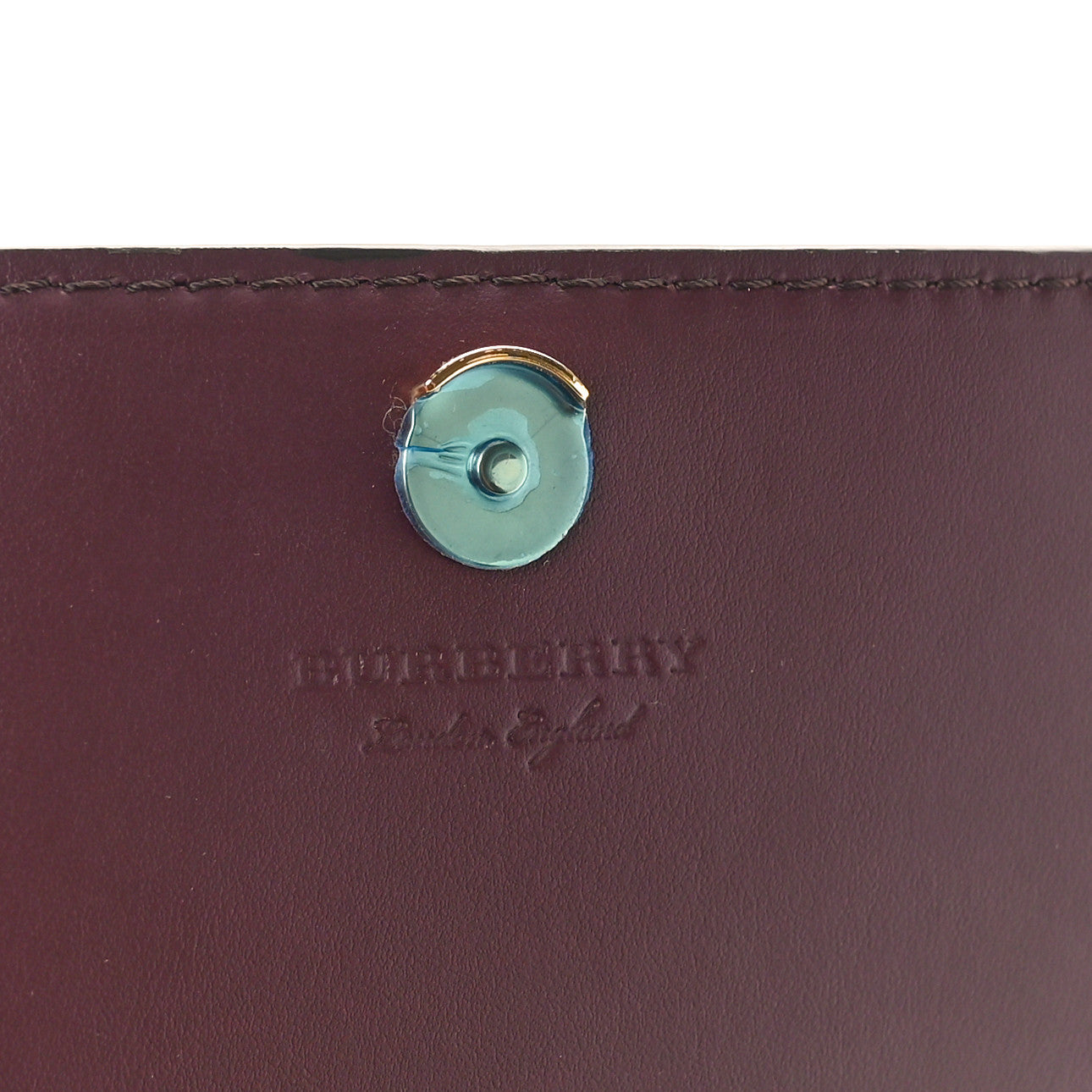 Grained Calfskin House Check Tartan Mix Hampshire Wallet On Chain Burgundy